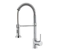 CXYWBD Commercial Brass Kitchen Faucet with Pull Down Sprayer 2 Function Spring Sink Tap Hot & Cold Water ° Rotation Brushed Finish