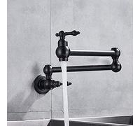 CXYWBD Commercial Brushed Gold Wall Mounted Kitchen Sink Tap with Folding Spout for Bar and Farmhouse Single Cold Pot Filler Faucet Chrome Brass Rotation Foldable Tap