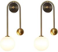 CXYWBD Copper Glass Lamp Globe Molecular Brass Wall Light Compatible with Restaurant Living Bathroom Headlights Bedside Bedroom Kitchen Dining Room Vanity Mirror