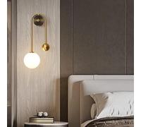 CXYWBD Copper Glass Lamp Globe Molecular Brass Wall Light Compatible with Restaurant Living Bathroom Headlights Bedside Bedroom Kitchen Dining Room Vanity Mirror