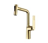CXYWBD Copper Kitchen Sink Faucet with Pull out Spray and Degree Rotation Kitchen Tap for Easy Washing (Color: 6)
