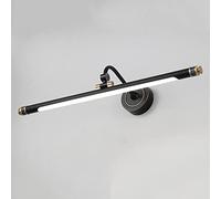 CXYWBD Copper Wall Lamp LED Bathroom Light Bar Adjustable Bath Front Lighting Fixture Rotatable Vanity Mirror Lights for,Svart-6000k-62cm