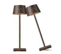 CXYWBD Cordless Rechargeable Portable LED Desk Lamp, Waterproof 3-Color Stepless Dimming, Outdoor/Indoor, (Walnut 2-Pack) Suitable for bedrooms, Living Rooms, Offices, Book