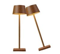 CXYWBD Cordless Rechargeable Portable LED Desk Lamp, Waterproof 3-Color Stepless Dimming, Outdoor/Indoor, (Wood Grain 2-Pack) Suitable for bedrooms, Living Rooms, Offices, Book