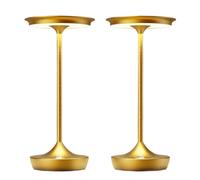 CXYWBD Cordless Rechargeable Portable Table Lamp, Waterproof Stepless Dimming, Outdoor/Restaurant/Garden, Gold 2-Pack Suitable for bedrooms, Living Rooms, Offices, Book