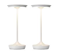 CXYWBD Cordless Rechargeable Portable Table Lamp, Waterproof Stepless Dimming, Outdoor/Restaurant/Garden, White 2-Pack Suitable for bedrooms, Living Rooms, Offices, Book