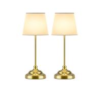 CXYWBD Cordless Table Lamp 2-Pack, Rechargeable Battery Powered, 3-Color Stepless Dimming, Dining Room, Bedroom, Bar Suitable for bedrooms, Living Rooms, Offices, Book(Gold)