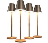 CXYWBD Cordless Table Lamp, Rechargeable Battery, 3 Brightness Levels, Dining Room/Bedroom (Kahaki 4-Pack) Suitable for bedrooms, Living Rooms, Offices, Book