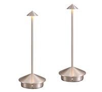 CXYWBD Cordless Table Portable LED Desk Lamp, Rechargeable Battery Powered, Bedroom Dining Room Cafe, Suitable for bedrooms, Living Rooms, Offices, Book(Brushed Nickel (2 Pack))