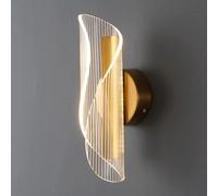 CXYWBD Creative Acrylic Lamp Golden Iron Light Body, 10W Spiral Sconces Lamps, Minimalist Wall Lighting Fixtures for Bedroom Headboards, Corridors, Stairwells