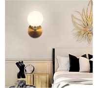 CXYWBD Creative Gold Lamp Glass Bathroom Bedside Light Aisle Hallway Lighting Bedroom Lamps Mirror Front Home Decor Wall Mounted Lamp(One Head,Cool White)