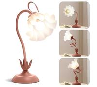 CXYWBD Cute LED Flower 3 Color Modes Retro Table Lamp, Aesthetic Decoration, Home Bedroom Room Suitable for bedrooms, Living Rooms, Offices, Book(Pink)