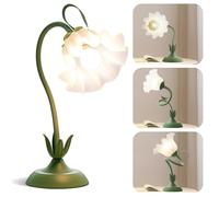 CXYWBD Cute LED Flower 3 Color Modes Retro Table Lamp, Aesthetic Decoration, Home Bedroom Room Suitable for bedrooms, Living Rooms, Offices, Book(Green)