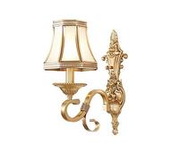 CXYWBD Fashion All-Copper European Glass Screw LED Sconces Living Room Bedroom Study Wall Lamp Creative Single Double Household,Single Head
