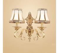 CXYWBD Fashion All-Copper European Glass Screw LED Sconces Living Room Bedroom Study Wall Lamp Creative Single Double Household,Double Head