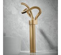 CXYWBD Frosted Gold Bathroom Basin Waterfall Mixer Tap High Brass Single Hole Hot and Cold Water Faucet
