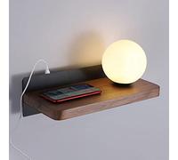 CXYWBD Glass Globe Lamp Mount Light USB Port, Contactless Charging Headboard, G9 Wall Lighting Fixtures Compatible with Bedroom Bedside Living Room Color Black Size : Rig