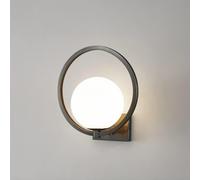 CXYWBD Glass Globe Lighting Fixture Mid Century Ring Lamp, Copper Mount Light, Living Room Hallway Bedroom Decor Sconces, E27 Lamps,Indoor Wall Lig