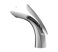 CXYWBD Gold Brass Bathroom Faucet Single Handle Basin Mixer Tap Leaf Shape Sink Water Crane Tap Hot and Cold Water Mixer Tap Chrome Finish