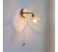 CXYWBD Gold Flower Lamp Industrial Farmhouse Light Water Wall with Pull String Adjustable Arm for Bedroom Living Study Room Dining,Clear Glass