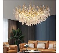 CXYWBD Gold Luxury Crystal Chandeliers Dining Branch Hanging Lamp Long Fixture Compatible with Living Room Lobby,Pendant Lighting Ceiling