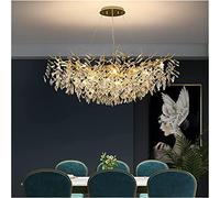CXYWBD Gold Luxury Crystal Chandeliers Dining Branch Hanging Lamp Long Fixture Compatible with Living Room Lobby,Pendant Lighting Ceiling