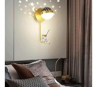 CXYWBD Home Decoration Astronaut Projection Star Nordic Black Gold White Light Kids Wall Mounted Lamp for Dining Living Bedroom Study Room (Color :(