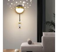 CXYWBD Home Decoration Astronaut Projection Star Nordic Black Gold White Light Kids Wall Mounted Lamp for Dining Living Bedroom Study Room (Color :(
