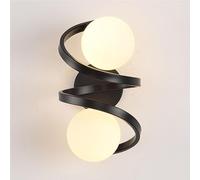 CXYWBD Industrial Metal Lamp, Mid Century Spiral Wall Light Fixture with White Globe Glass(Dark)