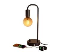 CXYWBD Industrial Style Desk Lamp with Charging Port, Stepless Dimmable, Bedroom, Reading Room, Office Suitable for bedrooms, Living Rooms, Offices, Book(USB Black 1 Pack)