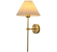 CXYWBD Japanese WABI-sabi Style Fabric Art Lamps Vintage Pleated Indoor Sconces with E26/E27 Base Electroplating Iron Wall Light for Entrance Corridor Bedroom Bedside Background Wall(Styl