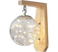 CXYWBD Japanese Wooden Body Indoor Lamp Clear Glass Lampshade Light Bedside Decoration Wall for Bedroom Living Room Study,