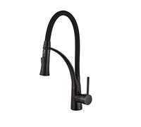 CXYWBD Kitchen Faucet,Black Single Handle Pull out Kitchen Tap Single Hole Handle Swivel Degree Water Mixer Tap Mixer Tap Thriving