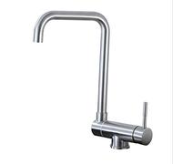 CXYWBD Kitchen faucets Inner Window Faucet 304 Stainless Steel Brushed Kitchen Sink Hot and Cold Faucet Folding rotatable Single Hole