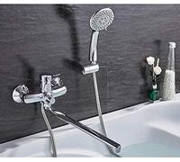 CXYWBD Kitchen Taps 1 Set Bathtub Faucets Chrome Brass Cold and Hot Water Mixer Chrome Finished Tap Shower Bathtub Faucet Single Handle Thriving