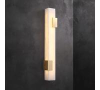 CXYWBD Lamp Long Linear Marble Gold Brass Bedside Bathroom Vanity Light Fixture Bar Hardwired Wall Mount Lighting for Living Room Hallway Stairs(80cm)