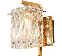 CXYWBD Lamp ?with Clear Glass Shade Stainless Steel Wall Crystal Bathroom Vanity Light Fixtures ?for Bedroom Entryway Hotel Restaurant,Gold