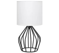CXYWBD Lamp with Hollow Base Linen Lampshade, Bedroom, Room, Side Table, Desk Decoration Suitable for bedrooms, Living Rooms, Offices, Book(Black/White)