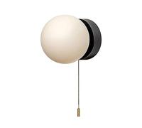 CXYWBD Lámpara Montaje Moderna Vidrio Globo Global Mediados Siglo con Accesorio iluminación montada en Pared Cadena extracción para la Sala Estar del Espejo de Dormitorio (Color: Negro) ambición