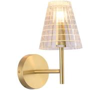 CXYWBD Lamps Geometric Glass Lampshade Lamp Home Decor Gold Semi-Flush Mount Lights E14 All Copper Wall Sconces for Bedroom Bedside Study,