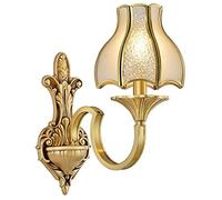 CXYWBD Lamps Glass Lampshade Copper Base Indoor Wall Lamp Used for Bedroom Bedside Reading Living Room Family Corridor Lighting,A
