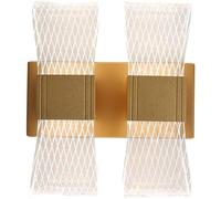 CXYWBD Lamps & Sconces, 12W Dimmable Acrylic Light Fixures, Indoor Art Deco Lamp, Luxury Gold Wall Lighting for Bedroom Bathroom Living Room Hallway B