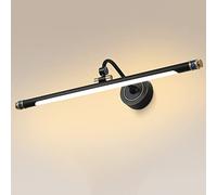 CXYWBD Lamps Sconces Copper Vanity Wall Lamp LED Bathroom Light Bar Adjustable Bath Mirror Front Lighting Fixture Rotatable Vanity,Svart-3000k-49cm