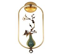 CXYWBD Lamps Sconces Living Room Background Bedroom Bedside All Copper Ceramic Lamp Wall Light Vintage Chandeliers,