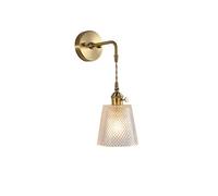CXYWBD Lamps Sconces Nordic Copper Light PostBedside Corridor Aisle Creative Personality Art Bedroom Glass Wall Lamp Lightin-F,H