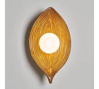 CXYWBD Leaf-Shaped Lamp, Creative Resin with Spherical Acrylic Shade, Bedside Light, G9 Lighting Fixture, Children's Room Lamps, Wall Lights