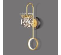 CXYWBD LED for Bedside 3 Color Mode Round Glass Lamp Wall LightHallway Bedroom Living Study Dining Room Porch Hall Restaurant Decor Wall,Crown Shade