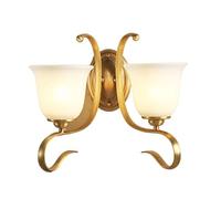 CXYWBD Light All Copper Lamp Bedroom Bedside European Minimalist Living Room Creative Aisle Background Wall Lighting,Onecolor-2-light