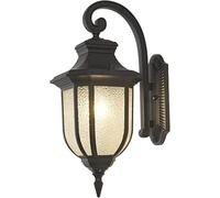 CXYWBD Light Retro Industrial Outdoor Lights Die-Cast Aluminum Housing Black Wall Lamp with Water Drop Glass Shade 44cm for Front Door Porch Balcony Garden Lighting