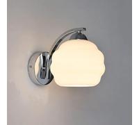 CXYWBD, Light Retro Industrial Style Lamp French Wall Lights with Glass Lampshade Art(Chrome+White)